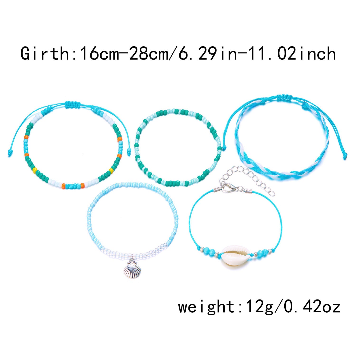 Wholesale Bohemian Starfish Beaded Shell Bracelet Evil Eye Bracelet Set
